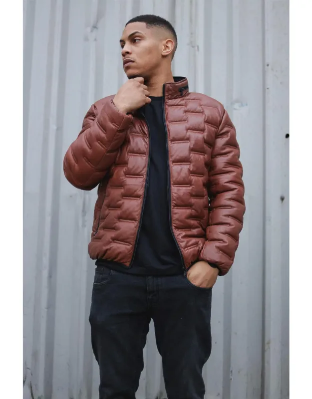 "quilted Puffer Leather Bomber Jacket - Torpoint With Innovative Insulated Quilting And Premium Accessories"