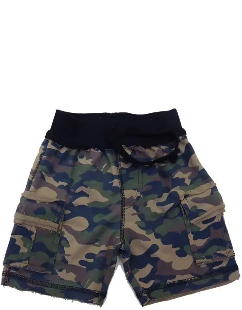 Distressed Camo Shorts