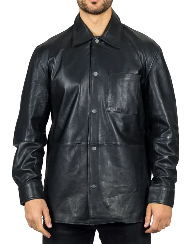 Leather Shirt Western Trucker Jacket