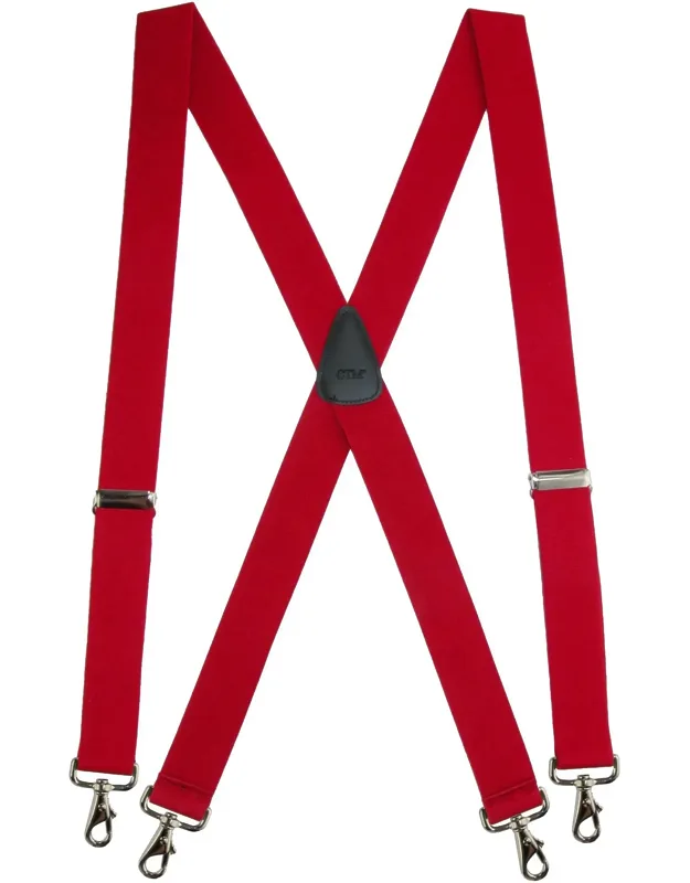 Big & Tall Elastic Solid Color X-back Suspenders With Swivel Hook Ends