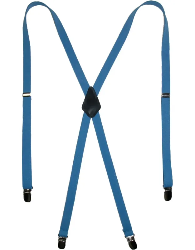 Elastic Clip-end 1/2 Inch Skinny Urban Suspenders With Adjustable Length And X-back Style