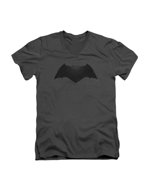 Batman V Superman Beveled Bat Logo Short Sleeve V Neck Premium Cotton T-shirt