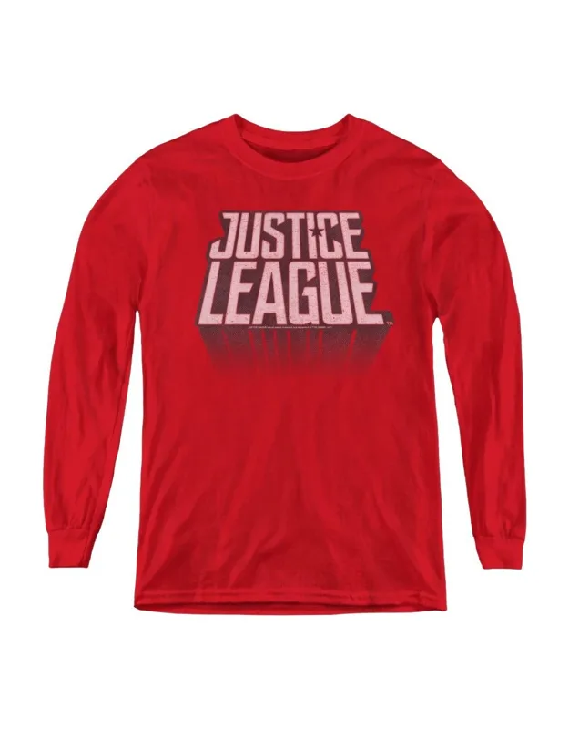 Justice League Movie Distressed Long Sleeve Tee