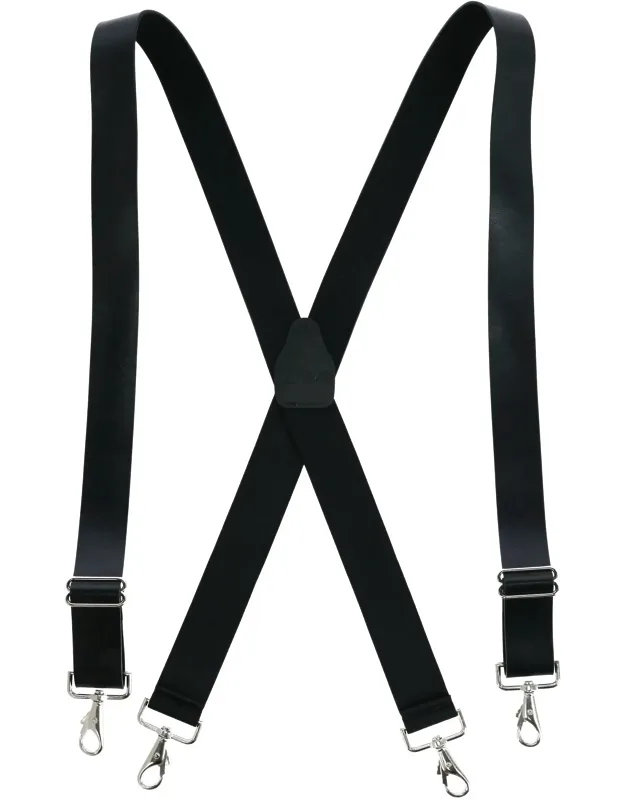 Big & Tall Wide Leather Suspenders With Swivel Hook Ends
