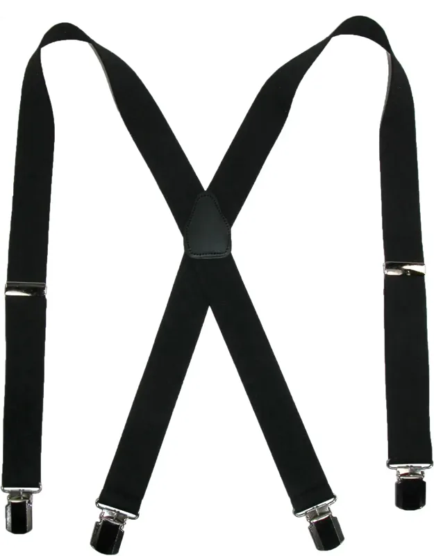 Elastic Anti-slip Pin Clip 1 1/2 Inch Solid Suspenders