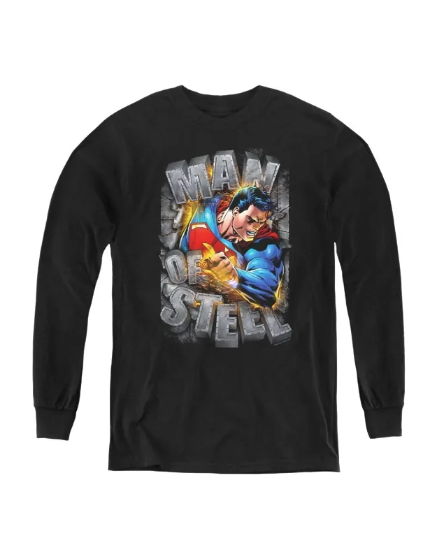Superman Ripping Steel Long Sleeve Tee