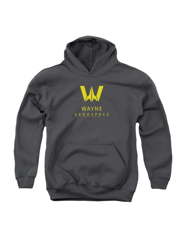 Justice League Movie Wayne Aerospace Youth Pull Over Hoodie - Stylish Everyday Wear, 50% Cotton And 50% Polyester