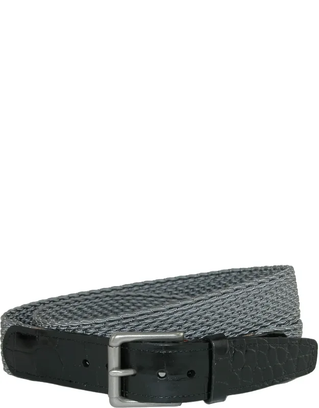 Hampton Stretch Belt With Croc Print Tabs