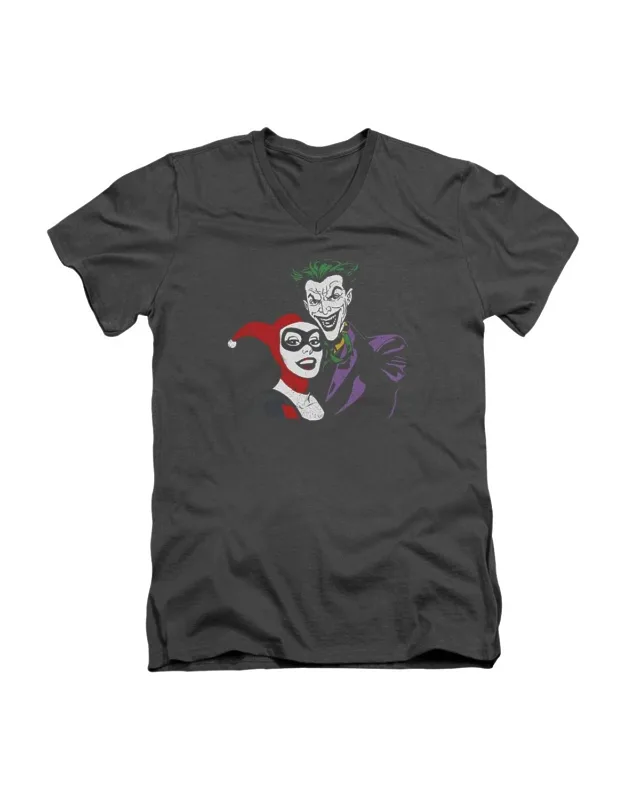 Batman Joker & Harley Short Sleeve V Neck Premium Cotton T-shirt