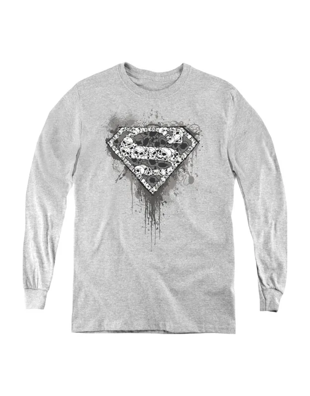 Superman Many Super Skulls Long Sleeve Tee