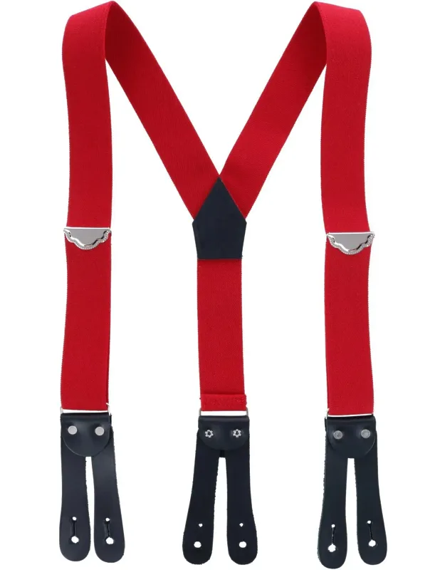Elastic Button-end Y-back 1 1/2 Inch Double Face Suspenders