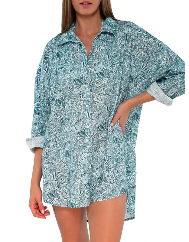 Sunsets Delilah Shirt Cover-up With Relaxed Fit And Lightweight Cotton