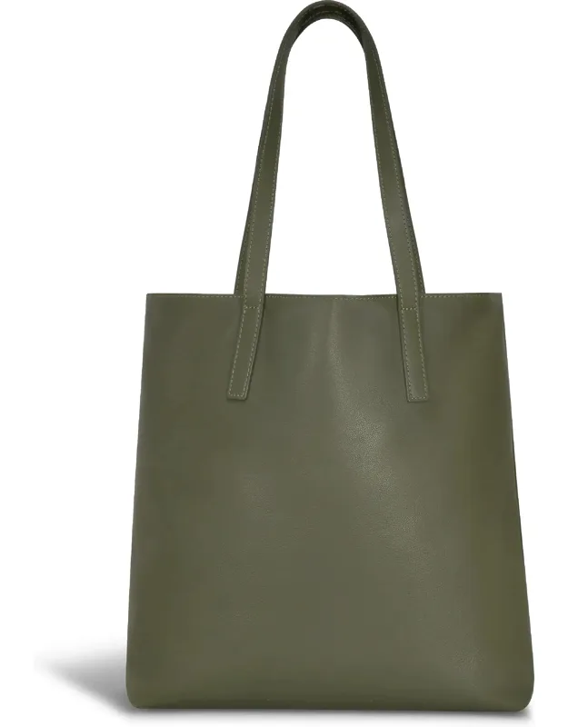 Leather Vertical Tote