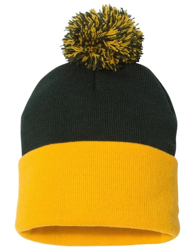 Pom-pom 12 Knit Beanie - 100% Acrylic, 12" Knit