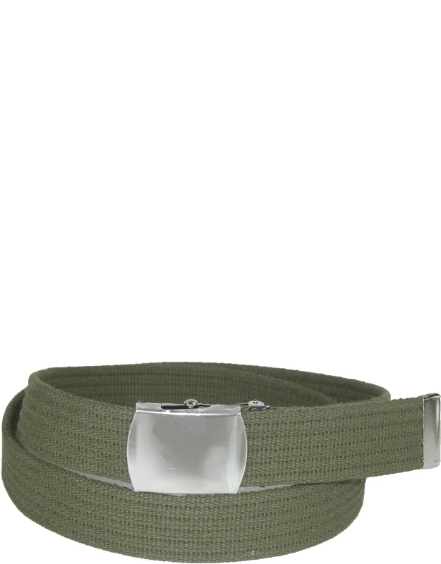 Big & Tall Ribbed Fabric Belt With Adjustable Military Buckle