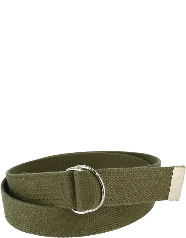 Cotton Web Belt With D Ring Buckle - Durable Cotton, Fully Adjustable Up To 48 Inches