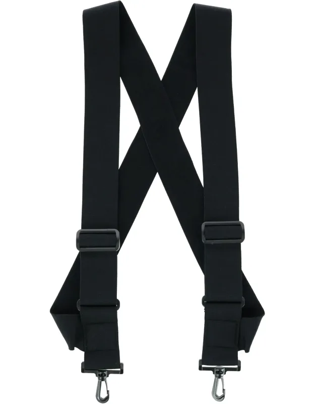 Elastic Tsa Compliant Side Clip Suspenders With Swivel Hook Ends, Ultra-soft Material, X-back Trucker Style