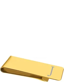18k Gold Initial "j" Money Clip - Stylish And Practical Accessory
