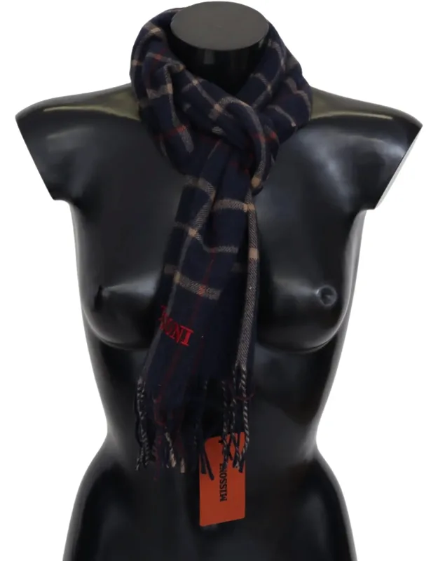 Checkered Neck Wrap With Fringes