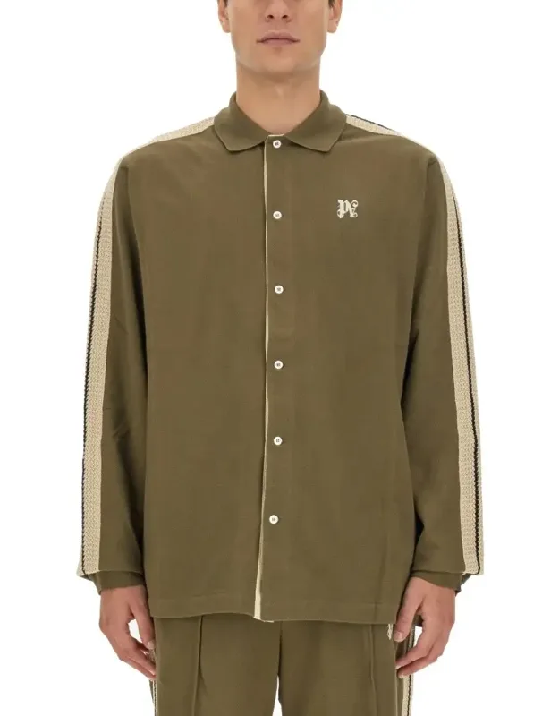 Monogram Shirt With Contrasting Side Stripes