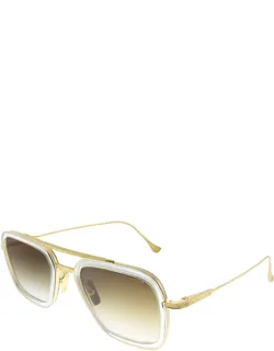 Dita Flight.006 Dt 7806-l-clr-gld-52 Aviator Sunglasses With Metal Frame And Uv Protection