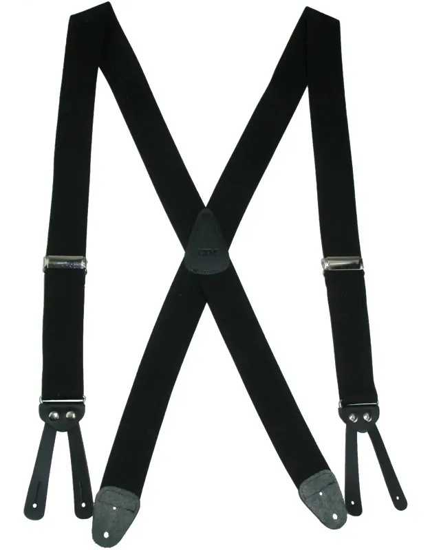 Elastic Basic X-back Button-end Suspenders