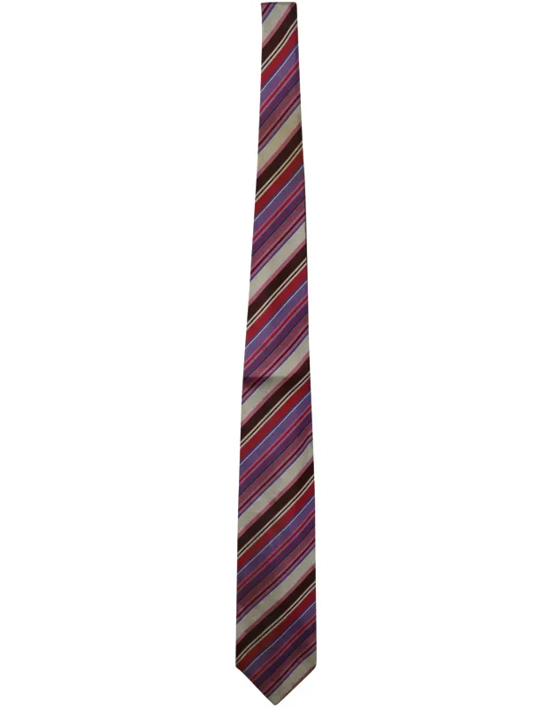 Striped Tie In Multicolor Silk - Modern Appeal, Silk Material