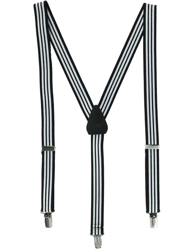 Elastic Clip-end 1 Inch Pinstripe Suspenders