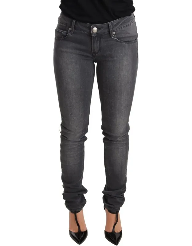 Washed Cotton Slim Fit Low Waist Jeans