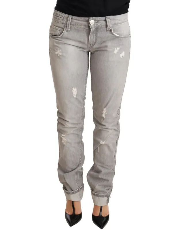 Cotton Slim Fit Folded Hem Jeans