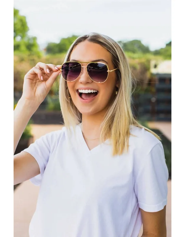 Alex High Quality Aviator Sunglasses With Uv 400 Lenses And Durable Metal Frames