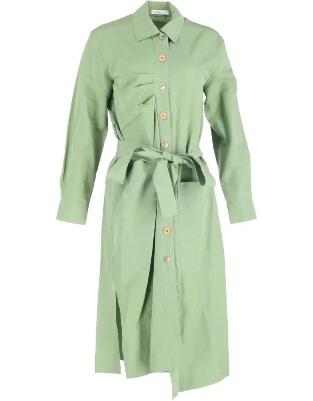 Belted Midi Shirt Dress