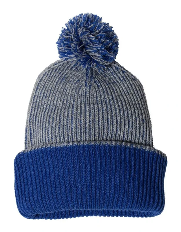 Sportsman 12 Knit Beanie With Pom-pom And Solid Cuff