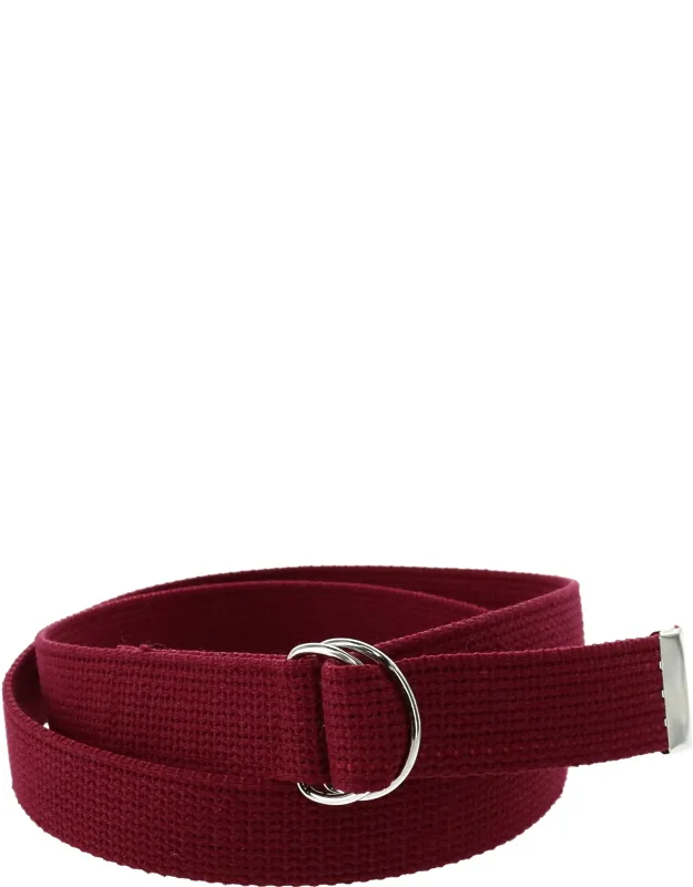 Cotton Web Belt With D Ring Buckle - Durable Cotton & Silver Finish Hardware