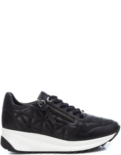 Leather Sneakers By Xti - Quilted, Non-slip Rubber Sole
