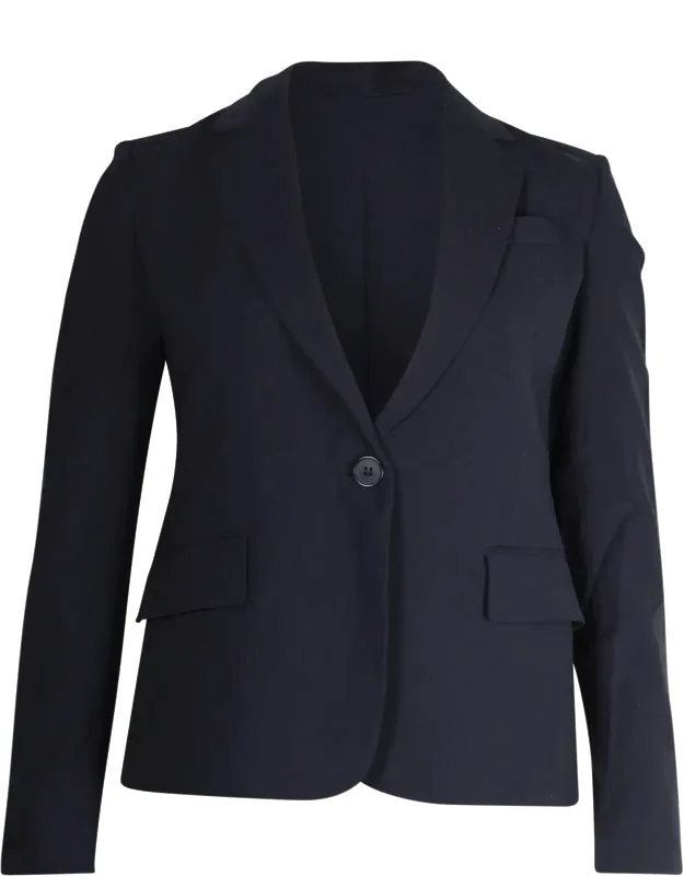 Single-breasted Blazer With Notched Lapels And Full Lining