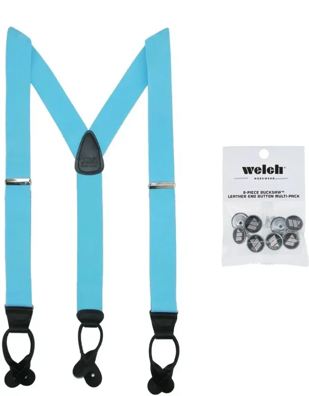 Elastic Button End Dress Suspender With Bachelor Buttons