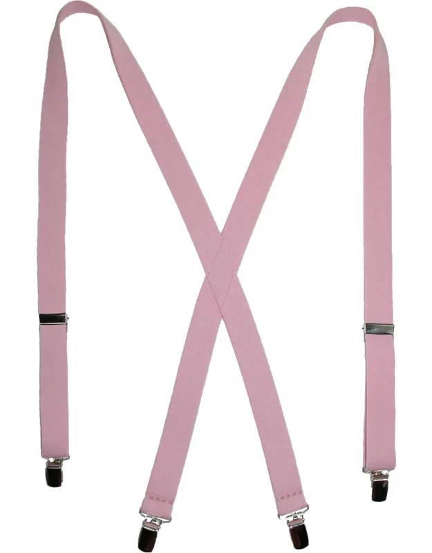 Elastic Clip-end 1 Inch Basic Suspenders With Adjustable Length And X-back Style