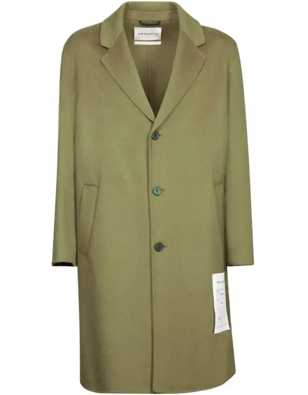 Wool Blend Coat With Classic Lapel And Button Closure