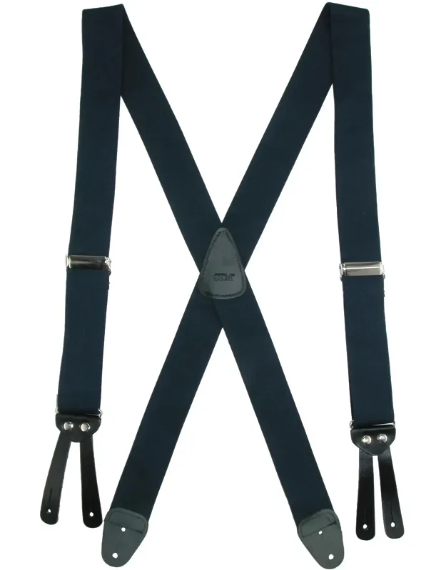 Elastic Basic X-back Button-end Suspenders