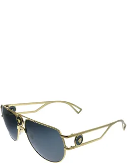 Ve 2225 100287 Aviator Sunglasses With Gold Frame And Uv Protection