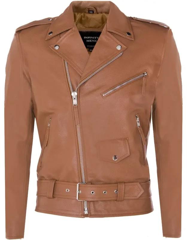 Leather Brando Biker Rock Motorcycle Hide Jacket