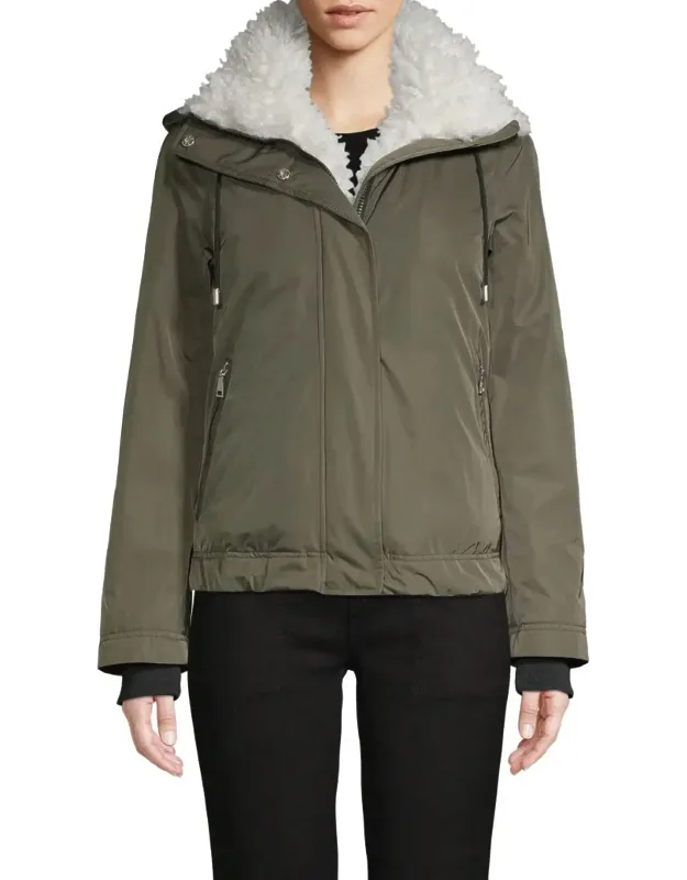 Faux Fur Trimmed Parka Coat