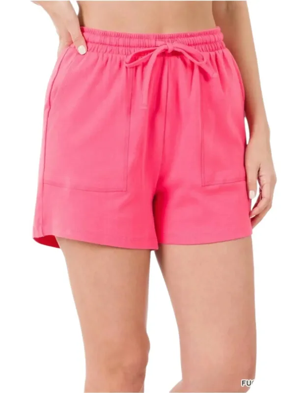 Shorts With Relaxed Fit And Drawstring Elastic Waist