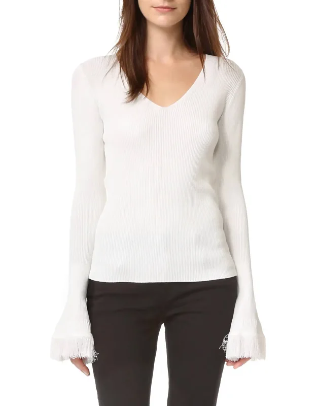 V-neck Ribbed Sweater
