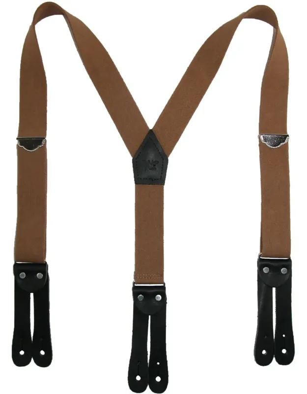 Elastic Button-end Y-back 1 1/2 Inch Double Face Suspenders