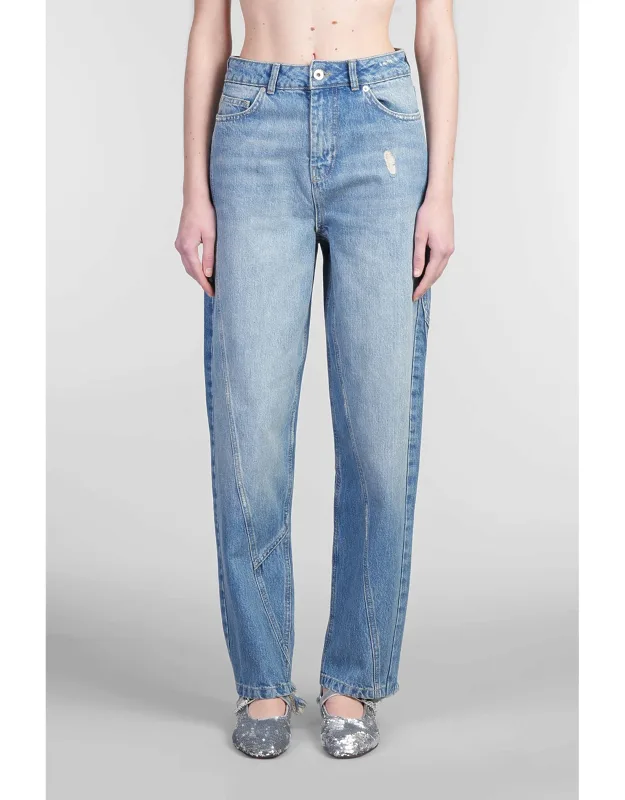 Jeans In Blue Denim, 100% Organic Cotton, Twisted Design