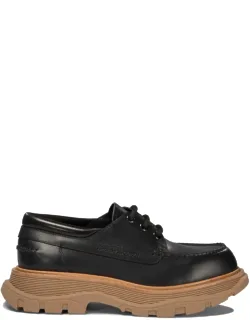 "lace Up" Shoes With Chunky Rubber Sole And Imprinted Logo