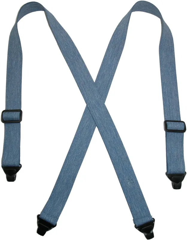 Elastic Plastic Clip-end Tsa Compliant Airport Suspenders - X-back Style, Adjustable 32-48 Inches
