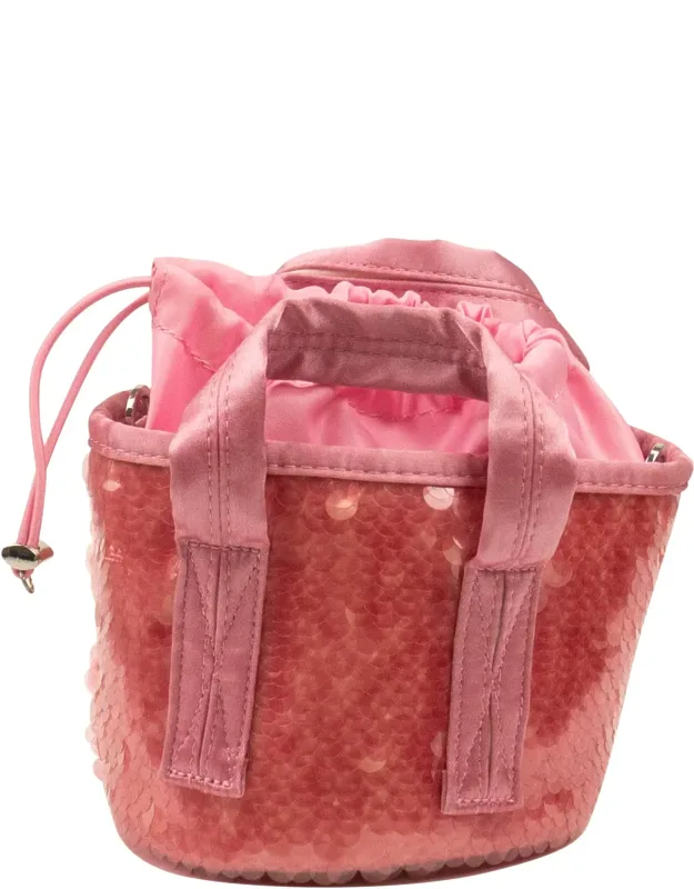French Rose Sequined Mini Bucket Bag